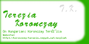 terezia koronczay business card